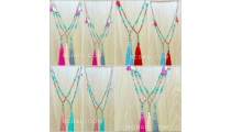 mixed beads necklace colorful tassels fashion design bulk free shipping